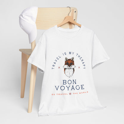 Travel Is My Therapy Fox T-Shirt - BON VOYAGE Wanderlust Tee