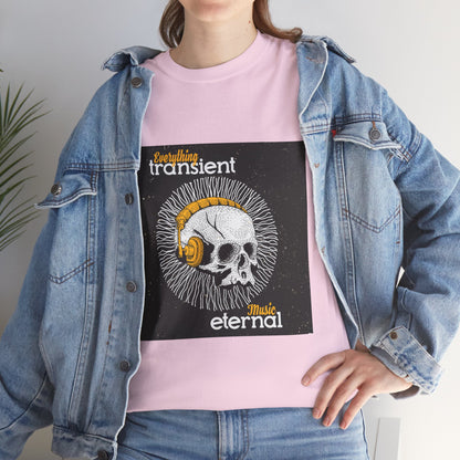 Unisex Music Eternal Skull Graphic Tee - DJ Headphones Vintage Art