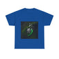 Unisex Glowing Bionic Heart in Moss T-Shirt | Sci-Fi Forest Wear