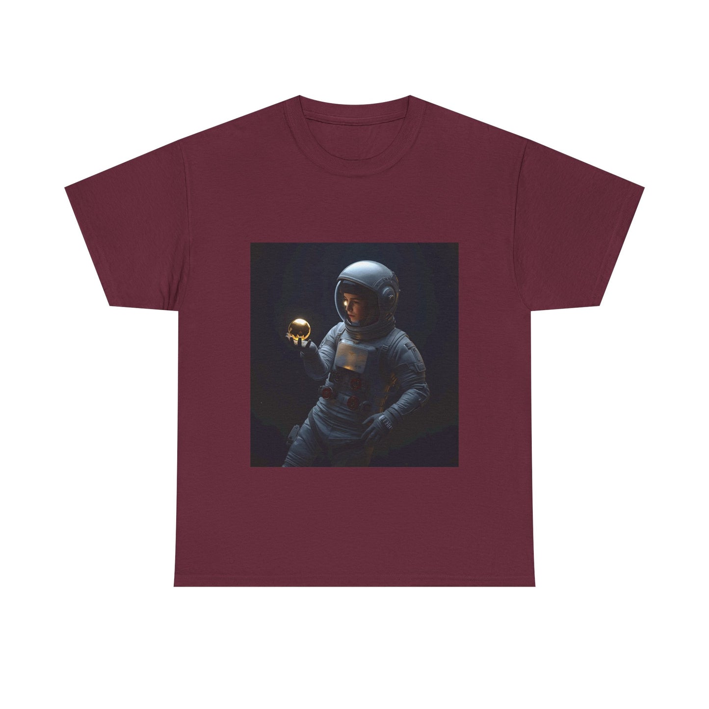 Unisex 'Cosmic Treasure' T-Shirt - Astronaut Holding Golden Orb Graphic Tee
