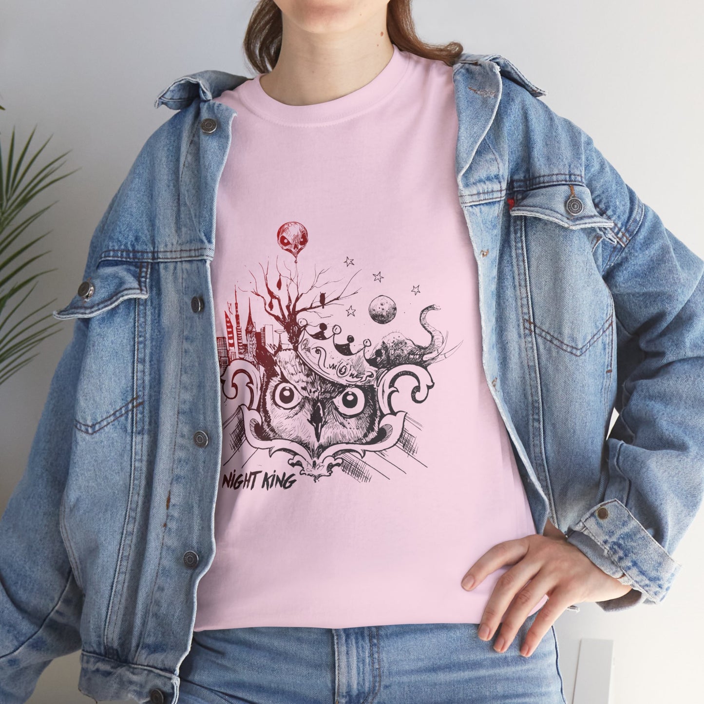 **Unisex Heavy Cotton Tee - Enchanted Forest Graphic T-Shirt**
