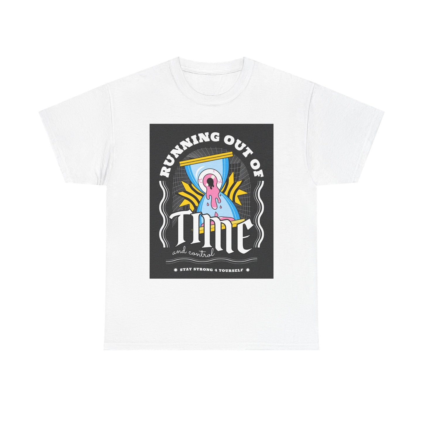 **Unisex Running Out of Time and Control Graphic T-Shirt - Hourglass Anxiety Tee**