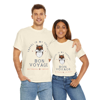 Travel Is My Therapy Fox T-Shirt - BON VOYAGE Wanderlust Tee