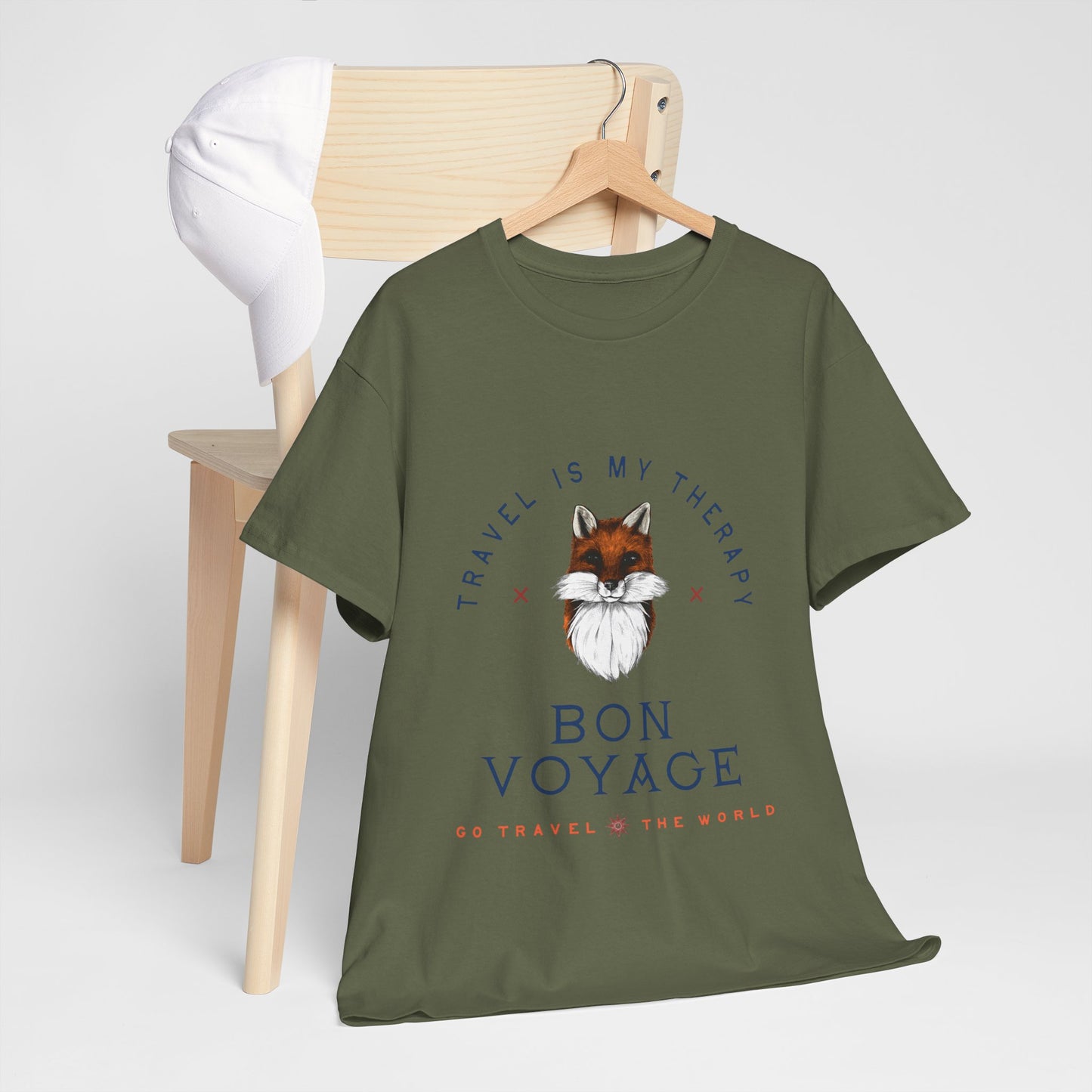 Travel Is My Therapy Fox T-Shirt - BON VOYAGE Wanderlust Tee