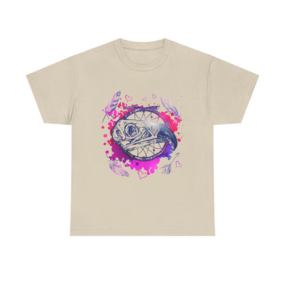 Bird Skull Dreamcatcher T-Shirt - Bohemian Watercolor Graphic