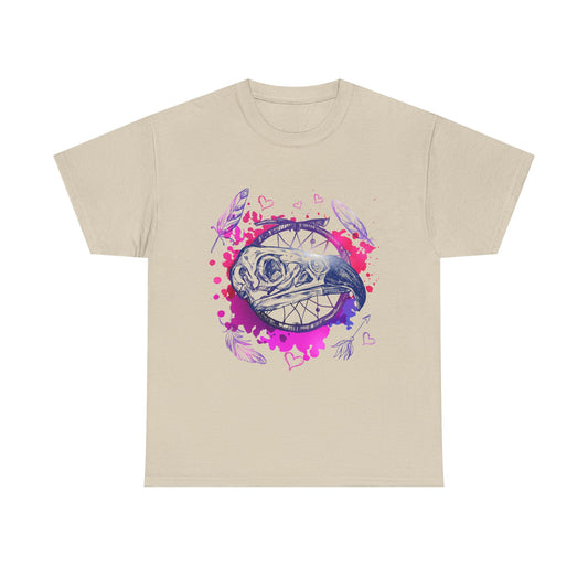 Bird Skull Dreamcatcher T-Shirt - Bohemian Watercolor Graphic