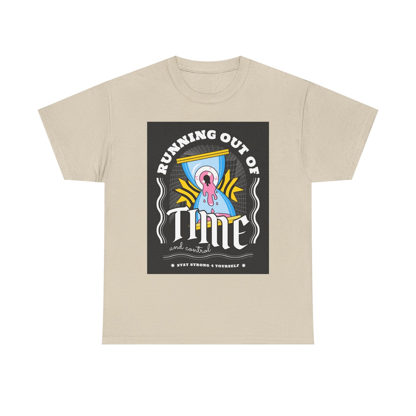 **Unisex Running Out of Time and Control Graphic T-Shirt - Hourglass Anxiety Tee**