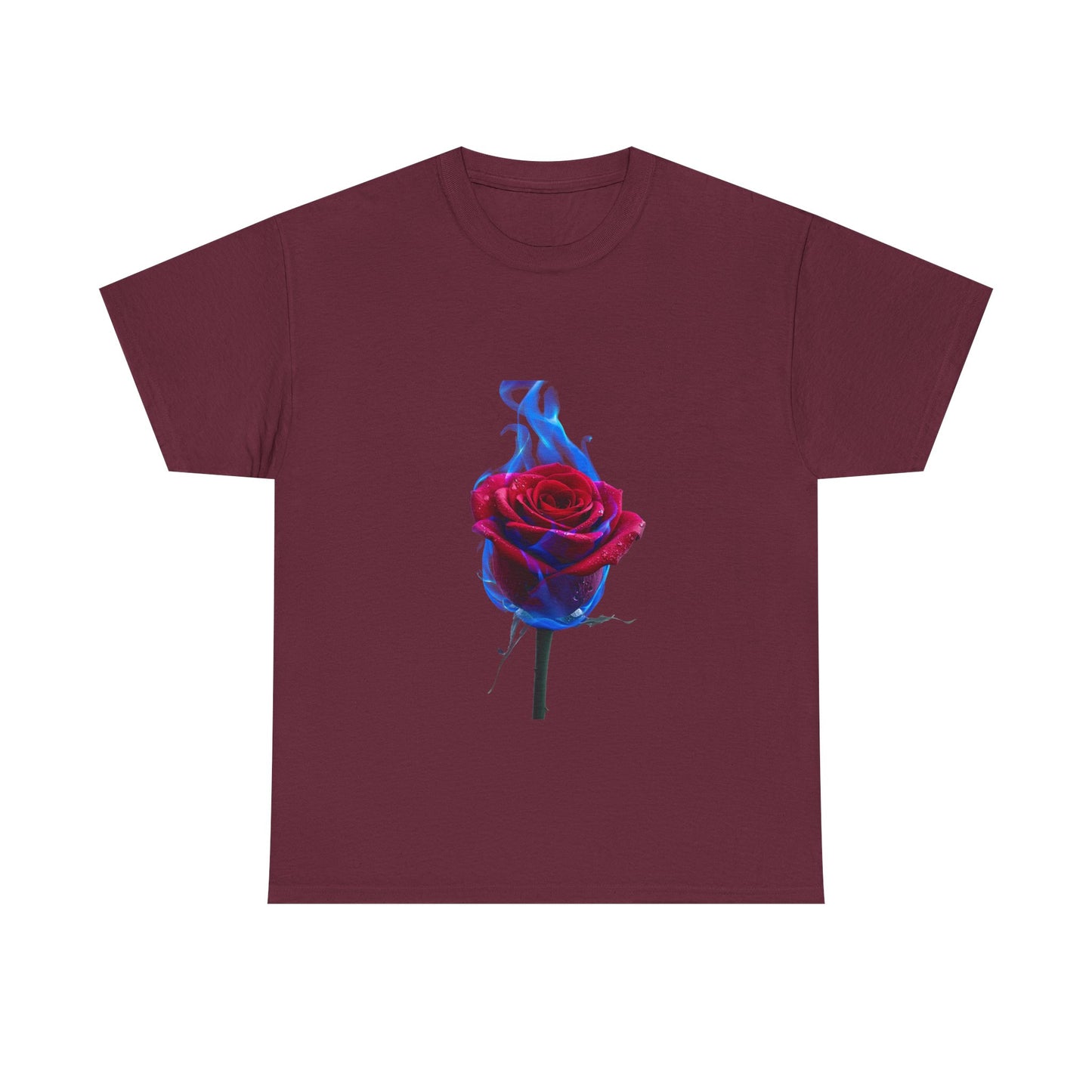 Unisex Blazing Blue Rose T-Shirt - Fire & Flower Graphic Tee