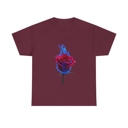 Unisex Blazing Blue Rose T-Shirt - Fire & Flower Graphic Tee