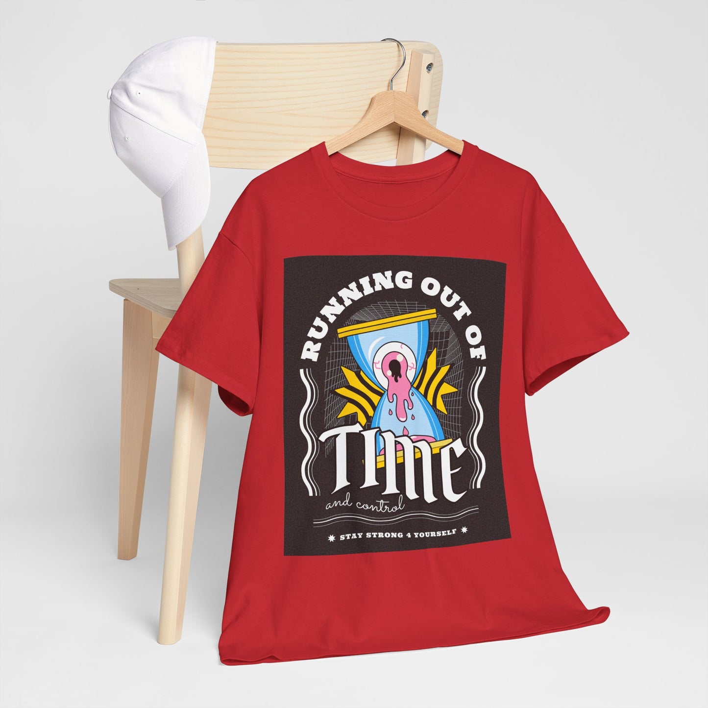 **Unisex Running Out of Time and Control Graphic T-Shirt - Hourglass Anxiety Tee**