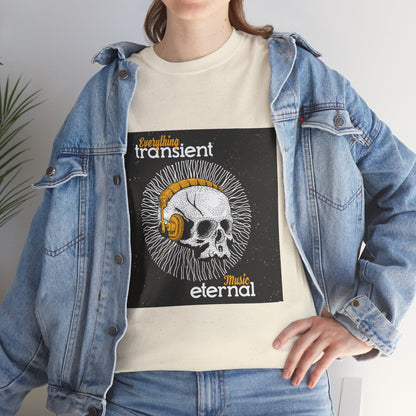 Unisex Music Eternal Skull Graphic Tee - DJ Headphones Vintage Art
