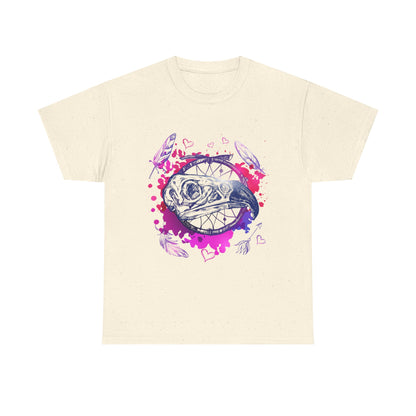 Bird Skull Dreamcatcher T-Shirt - Bohemian Watercolor Graphic