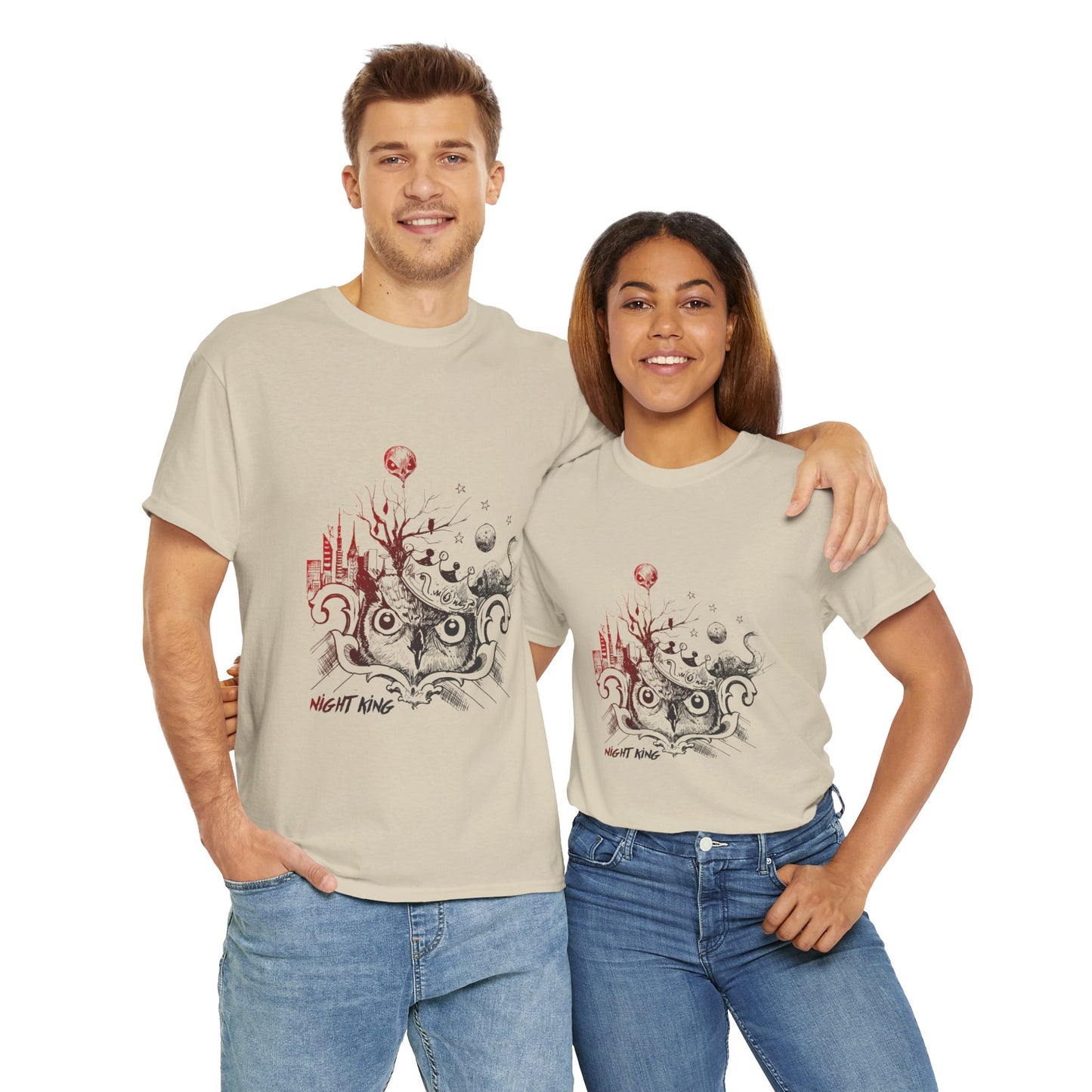 **Unisex Heavy Cotton Tee - Enchanted Forest Graphic T-Shirt**