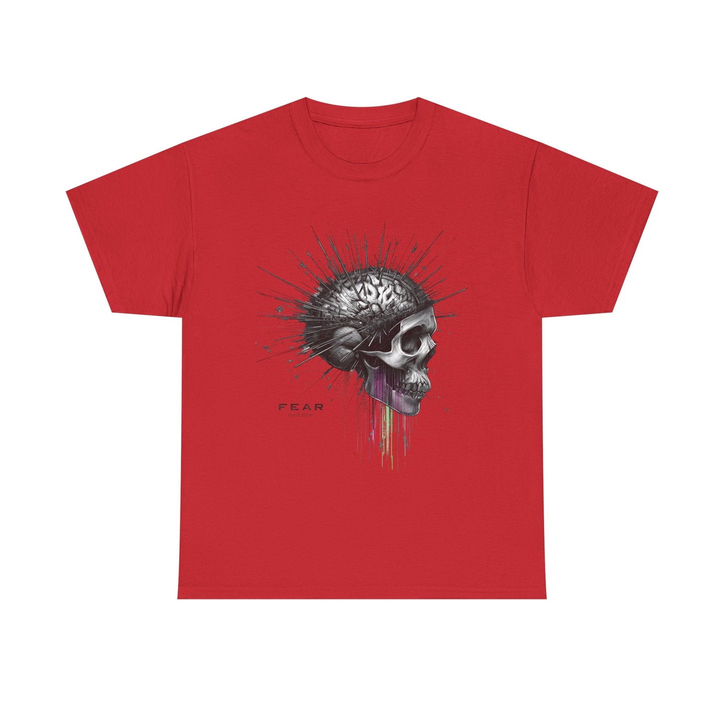 Unisex 'Exploding Mind' T-Shirt - Skull, Brain & FEAR Anxiety Graphic Tee
