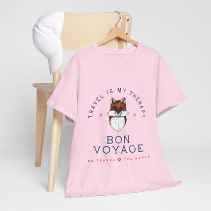 Travel Is My Therapy Fox T-Shirt - BON VOYAGE Wanderlust Tee