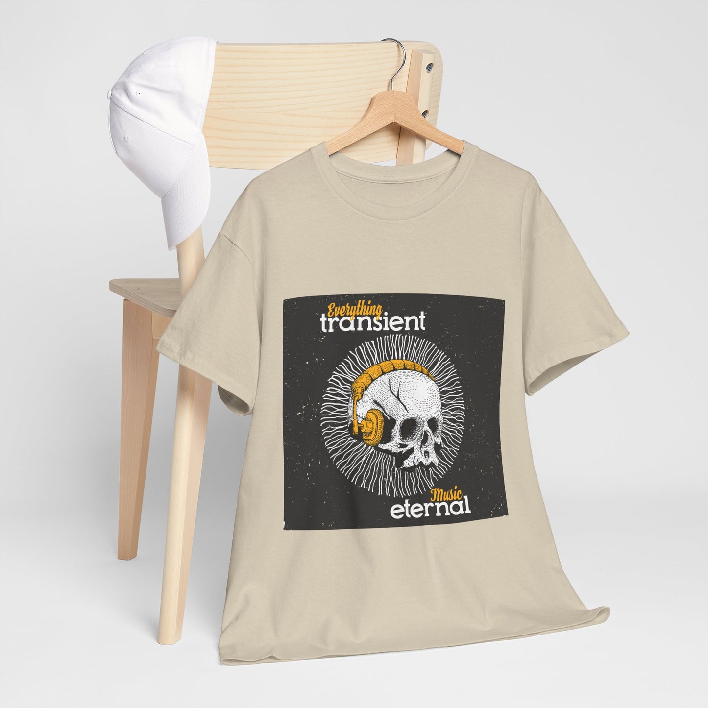 Unisex Music Eternal Skull Graphic Tee - DJ Headphones Vintage Art