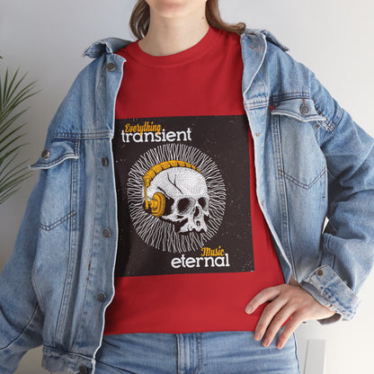 Unisex Music Eternal Skull Graphic Tee - DJ Headphones Vintage Art
