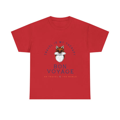 Travel Is My Therapy Fox T-Shirt - BON VOYAGE Wanderlust Tee