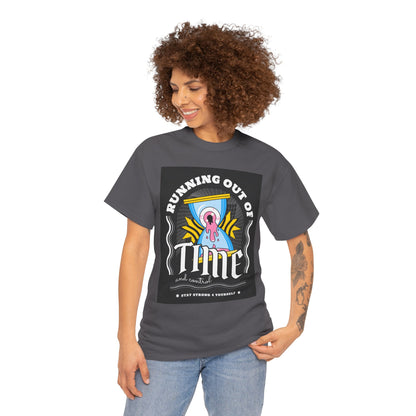 **Unisex Running Out of Time and Control Graphic T-Shirt - Hourglass Anxiety Tee**