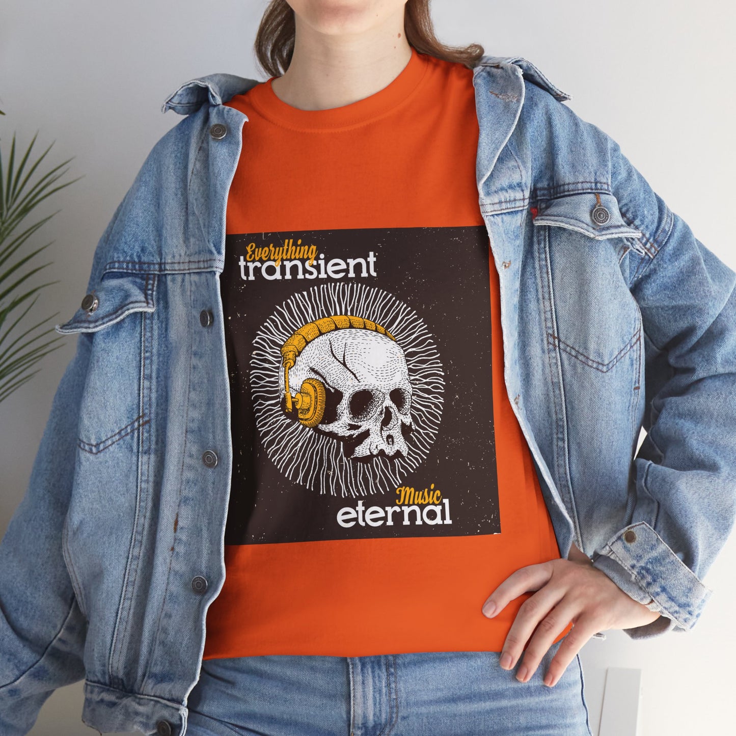 Unisex Music Eternal Skull Graphic Tee - DJ Headphones Vintage Art