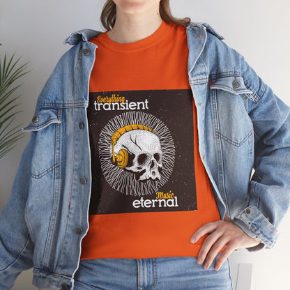 Unisex Music Eternal Skull Graphic Tee - DJ Headphones Vintage Art
