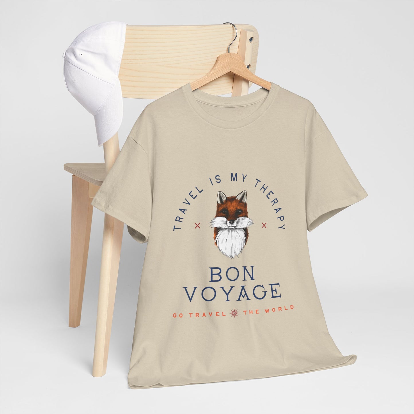 Travel Is My Therapy Fox T-Shirt - BON VOYAGE Wanderlust Tee