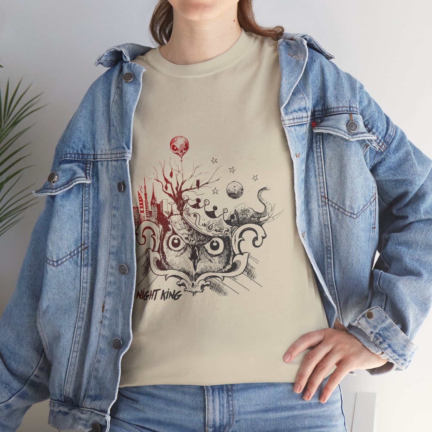 **Unisex Heavy Cotton Tee - Enchanted Forest Graphic T-Shirt**