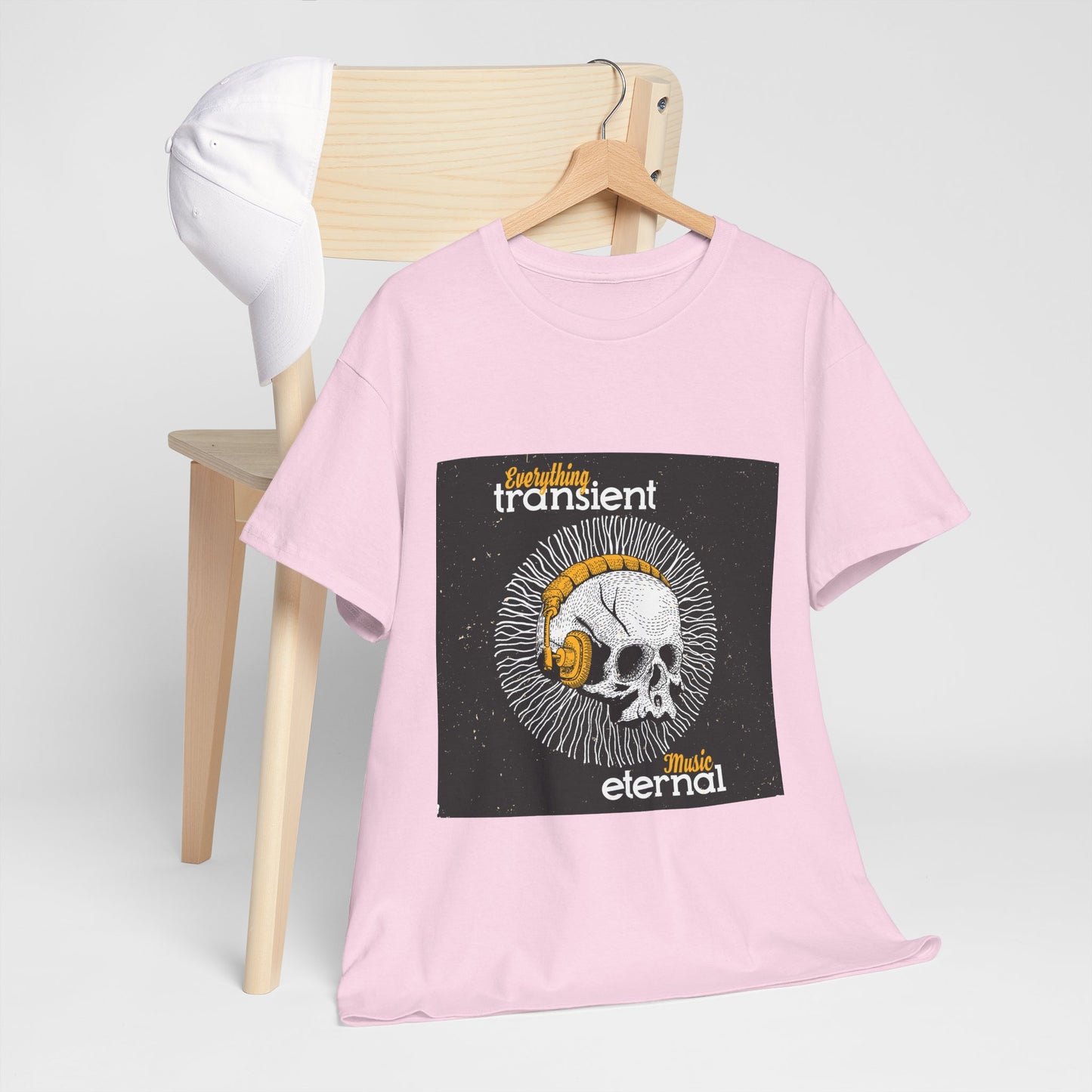 Unisex Music Eternal Skull Graphic Tee - DJ Headphones Vintage Art