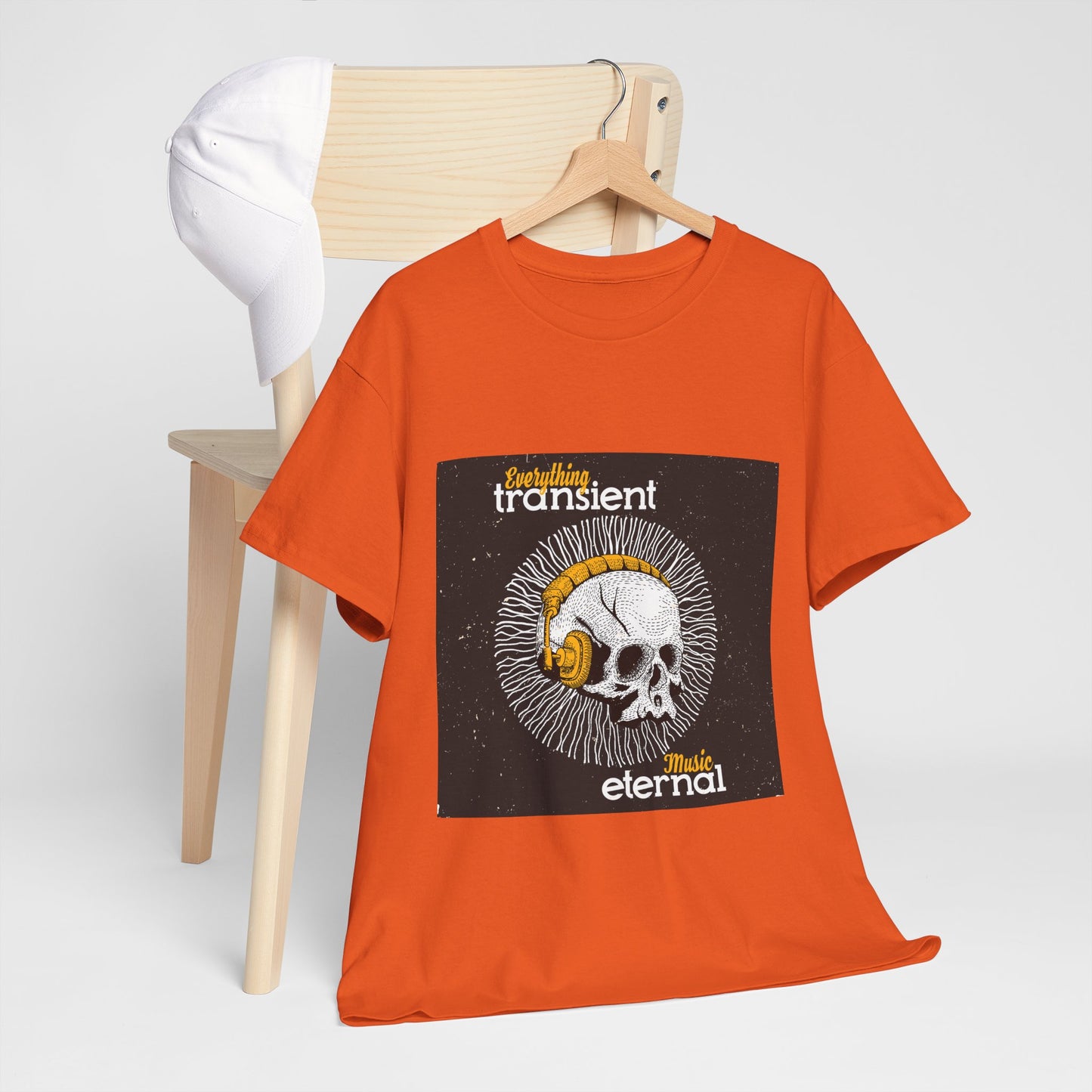 Unisex Music Eternal Skull Graphic Tee - DJ Headphones Vintage Art