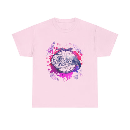 Bird Skull Dreamcatcher T-Shirt - Bohemian Watercolor Graphic