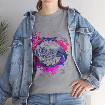 Bird Skull Dreamcatcher T-Shirt - Bohemian Watercolor Graphic