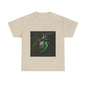 Unisex Glowing Bionic Heart in Moss T-Shirt | Sci-Fi Forest Wear