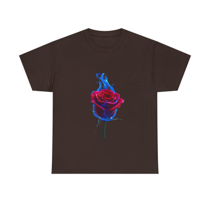 Unisex Blazing Blue Rose T-Shirt - Fire & Flower Graphic Tee