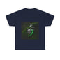 Unisex Glowing Bionic Heart in Moss T-Shirt | Sci-Fi Forest Wear