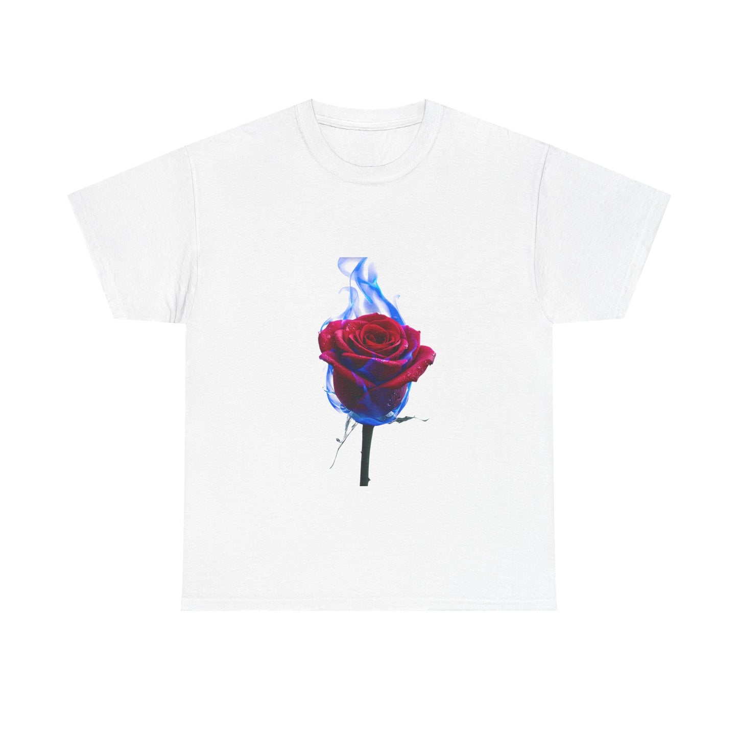 Unisex Blazing Blue Rose T-Shirt - Fire & Flower Graphic Tee