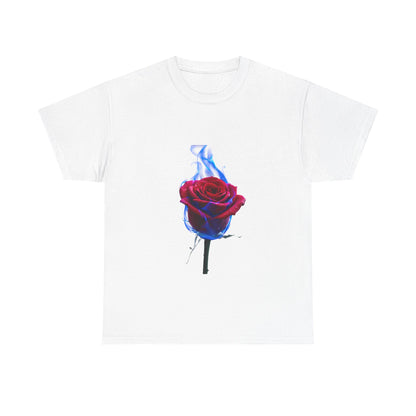 Unisex Blazing Blue Rose T-Shirt - Fire & Flower Graphic Tee