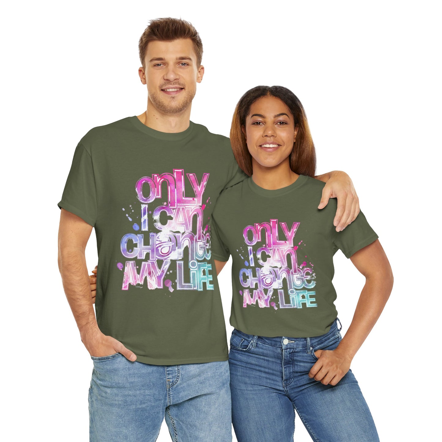 Only I Can Change My Life T-Shirt - Watercolor Motivational Quote