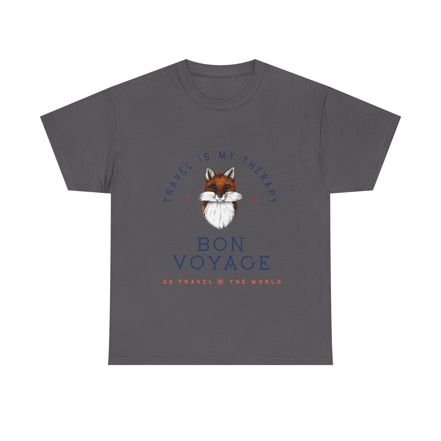 Travel Is My Therapy Fox T-Shirt - BON VOYAGE Wanderlust Tee