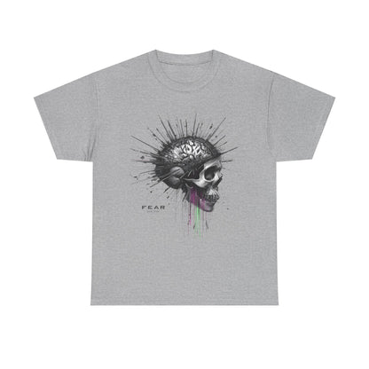 Unisex 'Exploding Mind' T-Shirt - Skull, Brain & FEAR Anxiety Graphic Tee