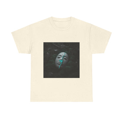 Unisex Cracked Mask in Moss T-Shirt | Mysterious Forest Aesthetic Tee