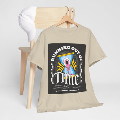 **Unisex Running Out of Time and Control Graphic T-Shirt - Hourglass Anxiety Tee**