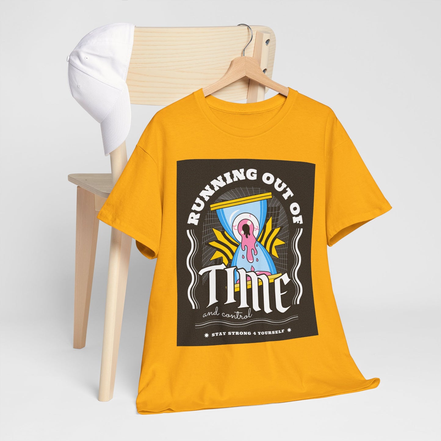 **Unisex Running Out of Time and Control Graphic T-Shirt - Hourglass Anxiety Tee**
