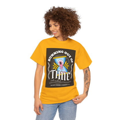 **Unisex Running Out of Time and Control Graphic T-Shirt - Hourglass Anxiety Tee**