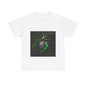 Unisex Glowing Bionic Heart in Moss T-Shirt | Sci-Fi Forest Wear
