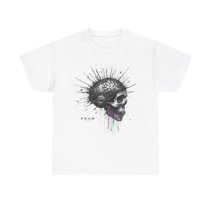 Unisex 'Exploding Mind' T-Shirt - Skull, Brain & FEAR Anxiety Graphic Tee