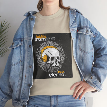 Unisex Music Eternal Skull Graphic Tee - DJ Headphones Vintage Art