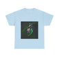 Unisex Glowing Bionic Heart in Moss T-Shirt | Sci-Fi Forest Wear