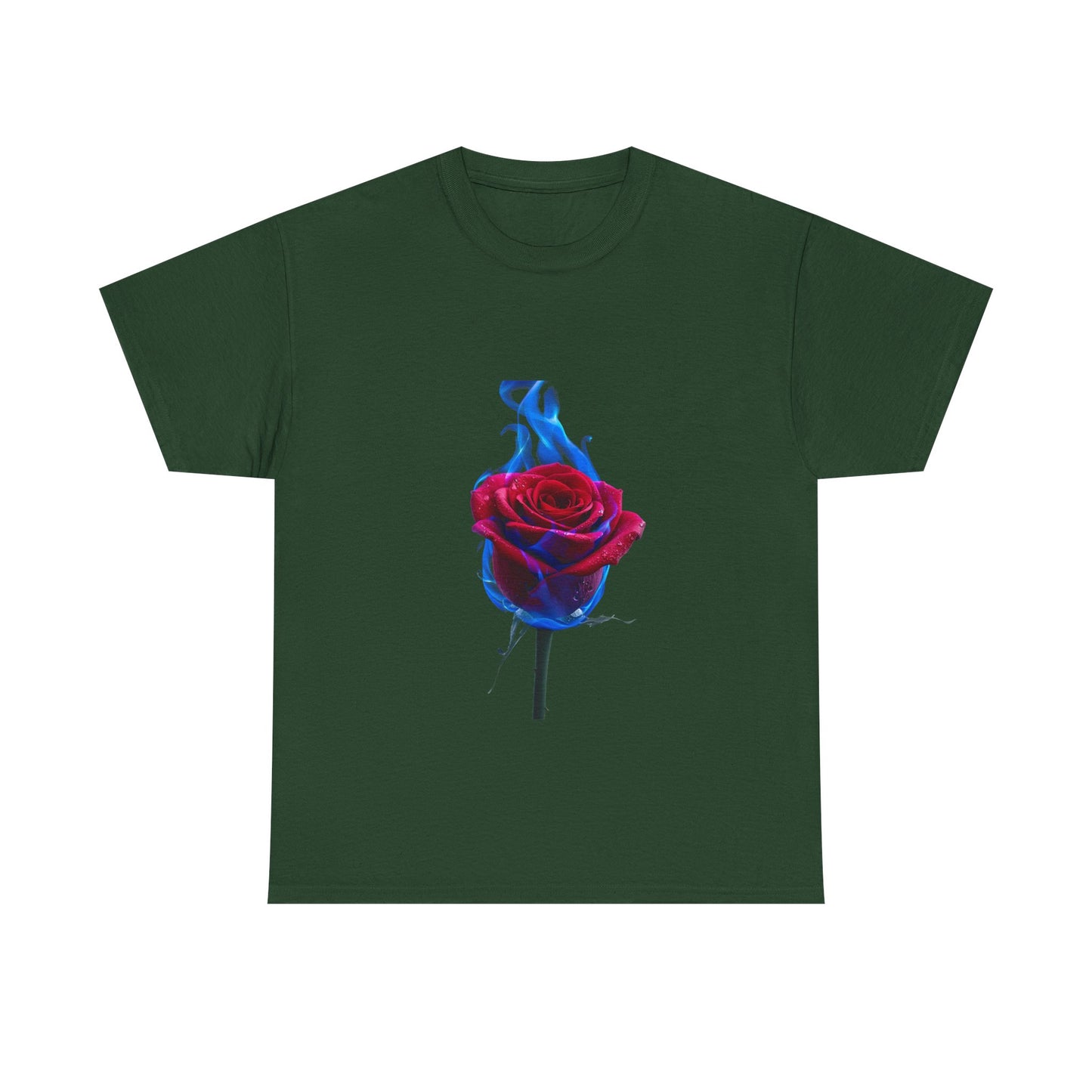 Unisex Blazing Blue Rose T-Shirt - Fire & Flower Graphic Tee