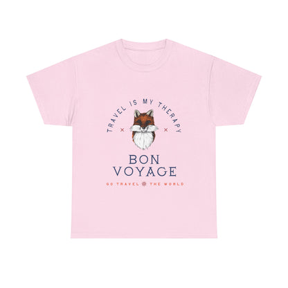Travel Is My Therapy Fox T-Shirt - BON VOYAGE Wanderlust Tee
