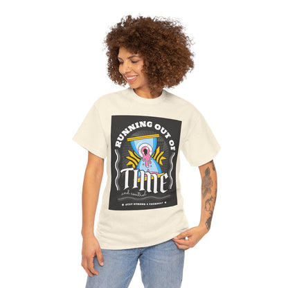 **Unisex Running Out of Time and Control Graphic T-Shirt - Hourglass Anxiety Tee**